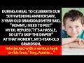 During a meal to celebrate 50th wedding anniversary5yearold grandson interjected hey auntie