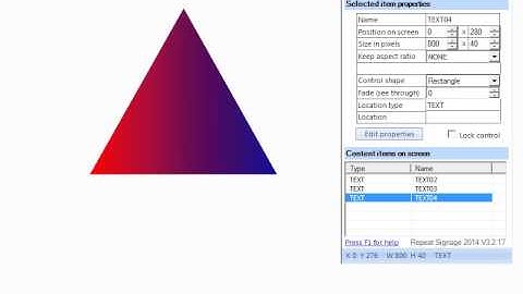 Repeat Signage controls - Shapes control