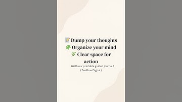 Clear Your Mind in 5 Minutes 🧠✨ | Brain Dump Journal (Printable PDF) #shorts