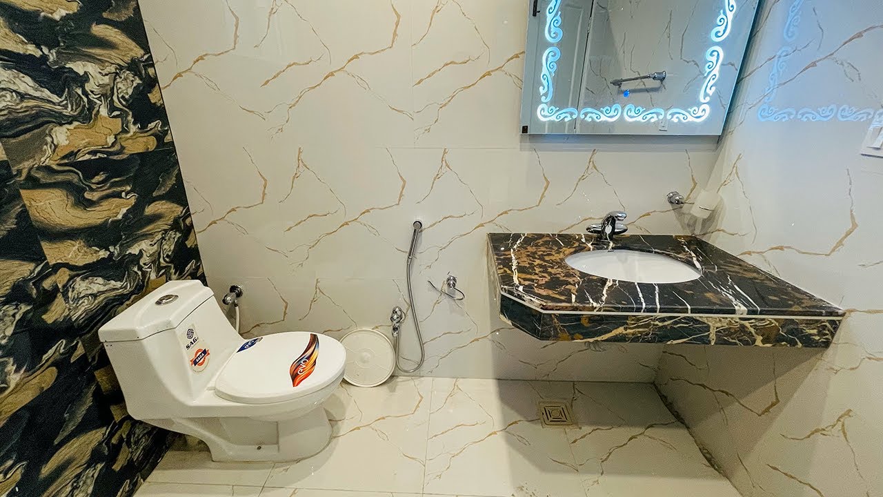 Washroom design 4' x 6' [feet] || small bathroom tiles design - YouTube