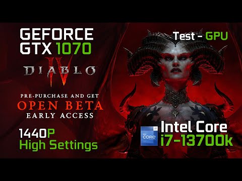 Diablo IV Beta vs Nvidia GTX 1070 | Intel Core i7-13700K | 1440p | TEST GPU | Necromancer character