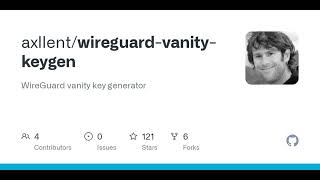 GitHub - axllent/wireguard-vanity-keygen: WireGuard vanity key generator