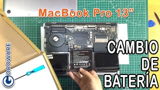 Cómo cambiar la batería de un Apple MacBook Pro 13” 2016 y 2017 paso a paso.