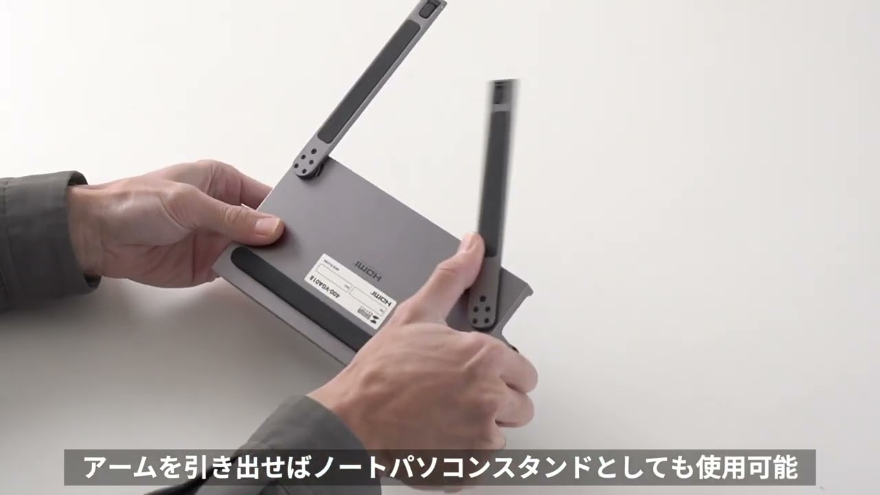 ドッキングステーション（Type-C接続 HDMI2つ搭載 スタンド型 クラム