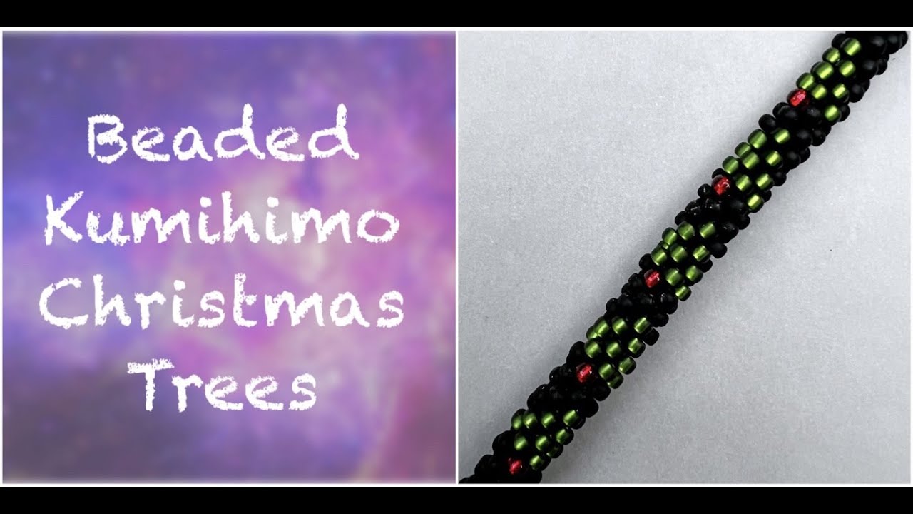 Beaded Kumihimo Christmas Trees