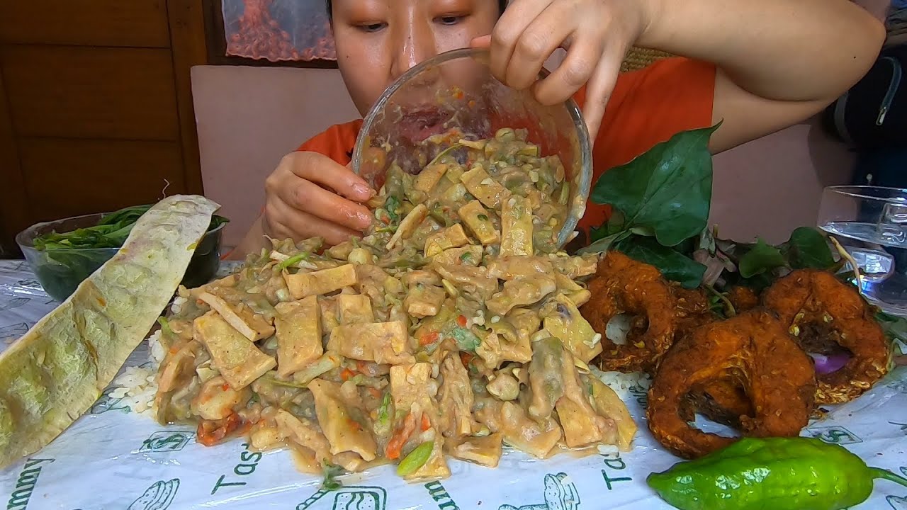 Yongchak Eromba || Stink Bean Chutney || Fried Fish || Boiled Green Mustard Mukbang Fish Mint Leaves