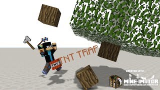 Exploding TNT Tree Trap: Minecraft Redstone Tutorial.