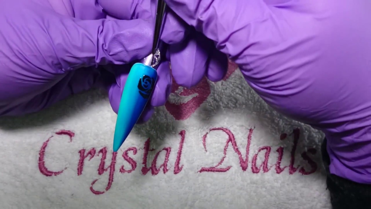 Ombre and Transfer foil Nail art