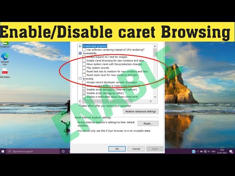 How To Disable Enable Caret Browsing In Windows 11 /10/8/7 - YouTube