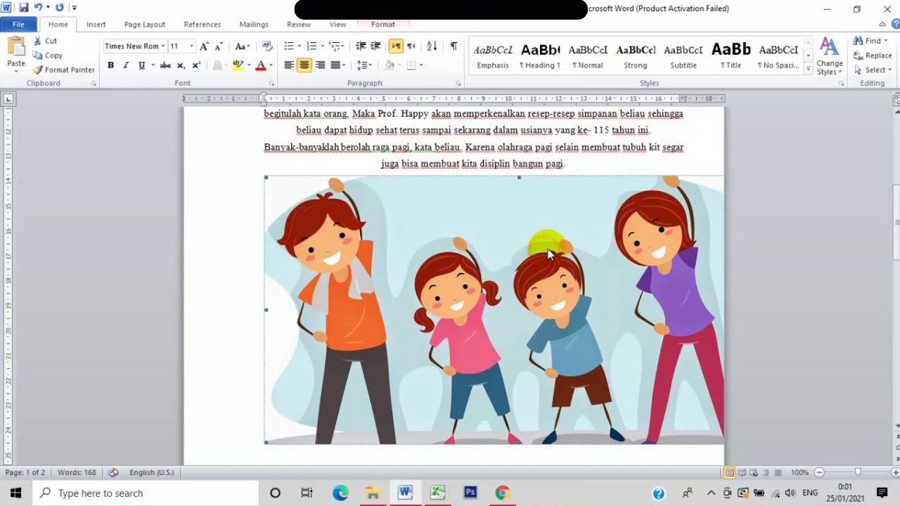 LATIHAN MICROSOFT WORD DRAWING (picture, wordart dan autoshapes) - YouTube