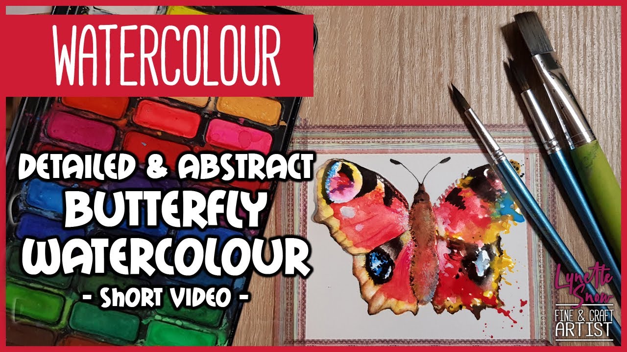 Detailed and Abstract Butterfly Watercolour Painting - Short Video