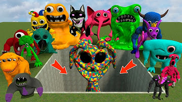 ALL NEW EVOLUTION GARTEN OF BANBAN (1-7) VS LEGO Monster DOGDAY Zoonomaly in GIANT PIT - Garry