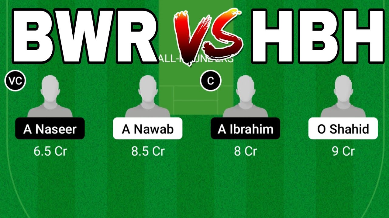 BWR vs HBH BWR vs HBH DREAM11 TEAM BWR vs HBH PLAYER STATS BWR vs