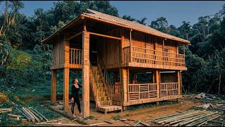 Woman Spends 120 Days Building a Two-Story Bamboo Jungle House | From Beginning to End @lyhoaivan