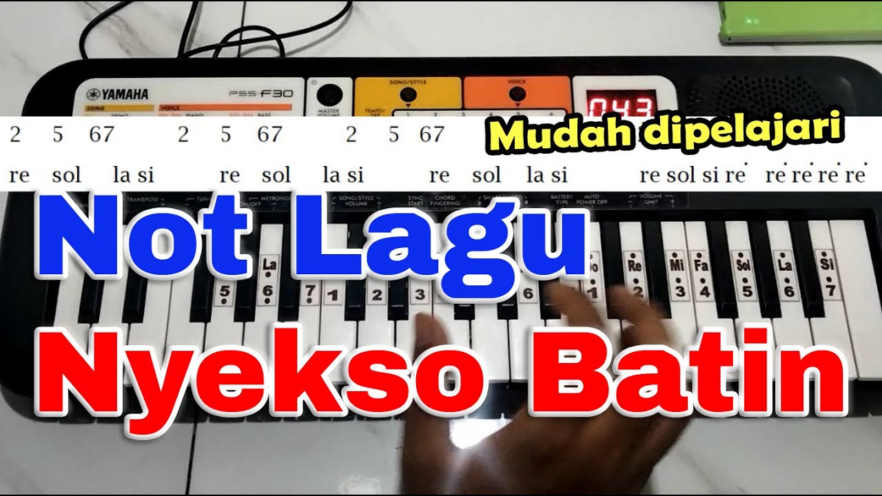 Nyekso Batin - Not Lagu Piano / Pianika Sangat Mudah Dijamin Pasti Bisa untuk Drum Band