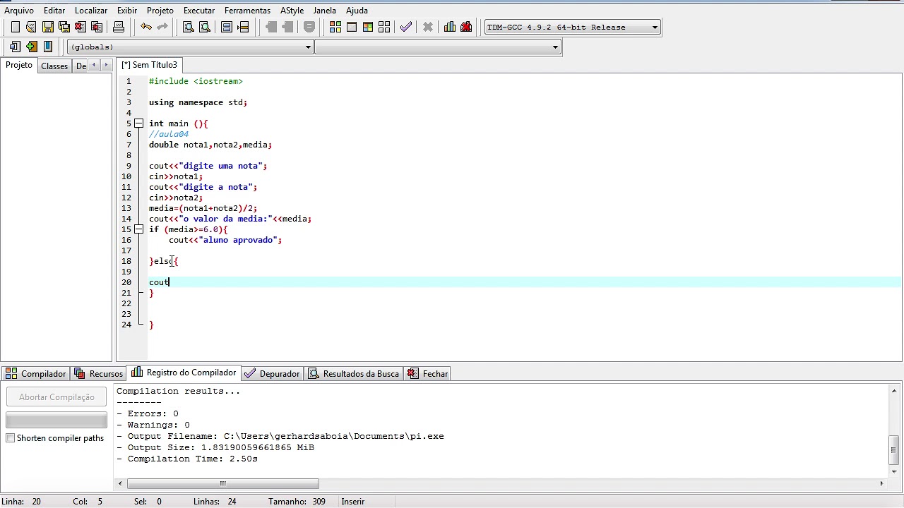 aula04 - C++ (estrutura de decisão If...else) - YouTube