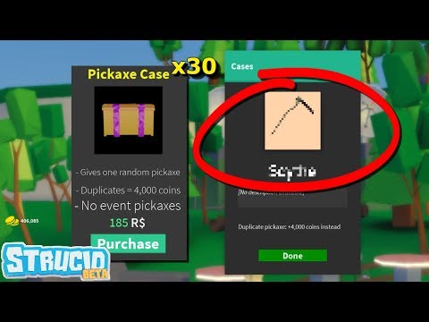 I Unboxed The Rarest Pickaxe In The Game Strucid Youtube - red randumb roblox fortnite