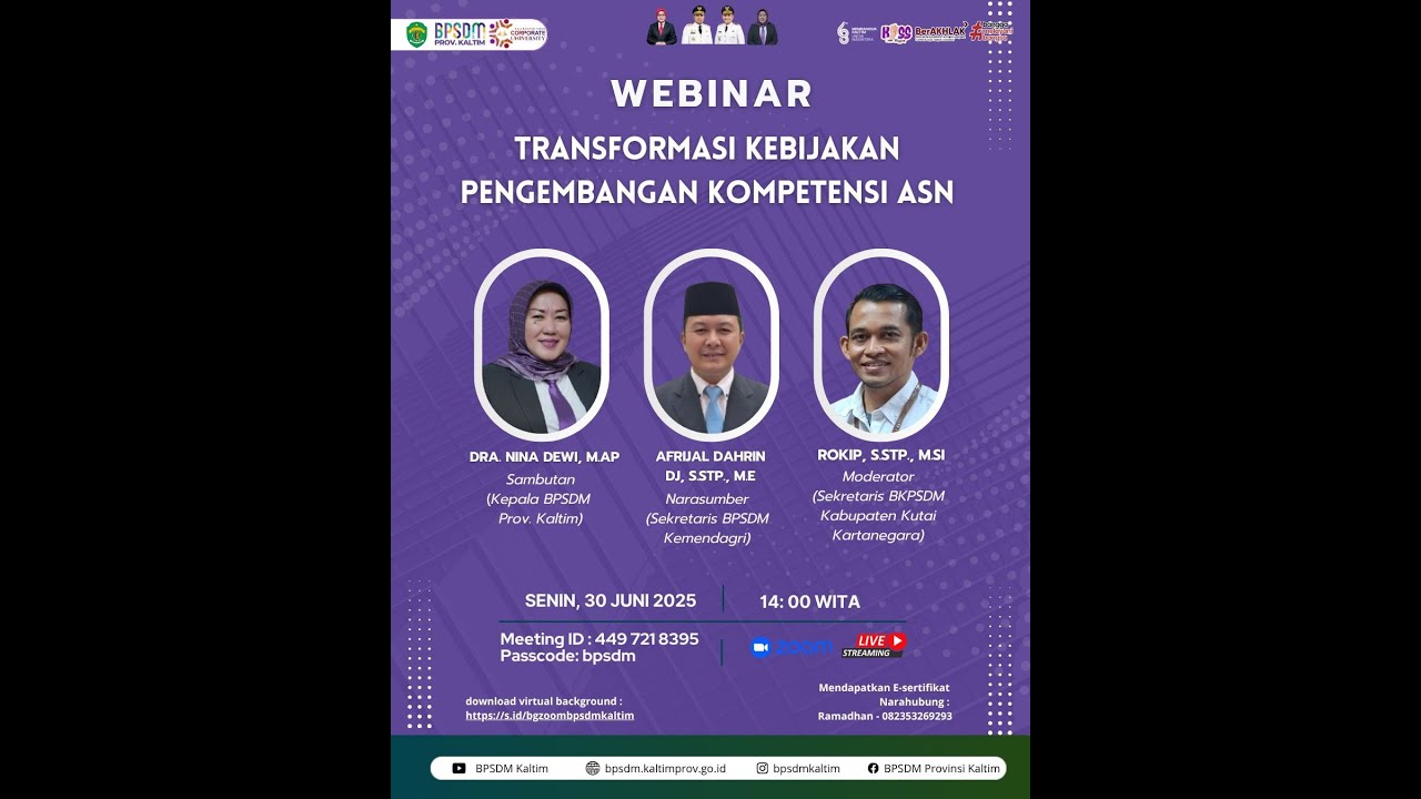 Webinar - Transformasi Kebijakan Pengembangan Kompetensi ASN