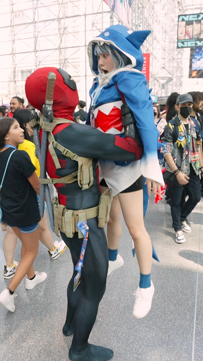 Deadpool vs Gawr Gura 🦈 w/@hamu_cotton #deadpool #gawrgura #cosplay