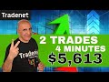 Live Day Trading - 2 trades - $5,613 Profit - 4 minutes - Meir Barak