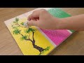 How to paint 3 Different Trees for Beginners / Simple Acrylic Painting Techniques