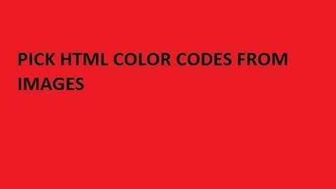 Pick HTML color code from an image
