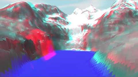 2022 Laguna Upiscocha GLOF | Anaglyph animation of r.avaflow simulation