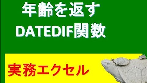 実務エクセル／生年月日から年齢を返すDATEDIF関数