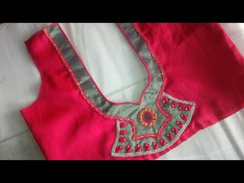 easy  and simple blouse back neck designe cutting and stitching at home