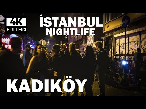 Kadıköy Moda Barlar Sokağı Walking Tour | İstanbul Nightlife | 23 October 2021 | 4K HDR