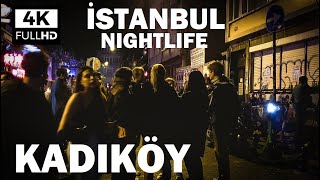 Kadıköy Moda Barlar Sokağı Walking Tour | İstanbul Nightlife | 23 October 2021 | 4K HDR