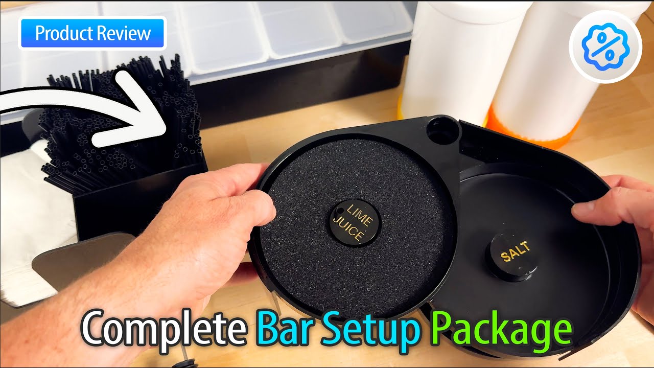 All-in-One Bar Caddy Set! Mifoci Garnish Tray, Glass Rimmer & More