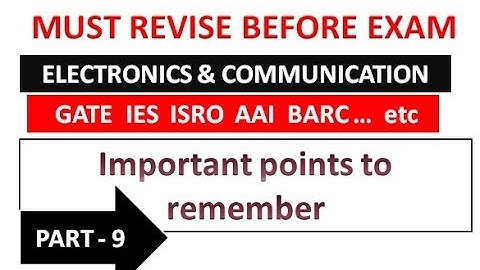 Important formula and points for GATE IES ISRO BARC PSUs-PART 9