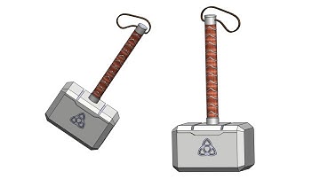 Cad modeling of Thor Hammer(mjolnir) in solidworks
