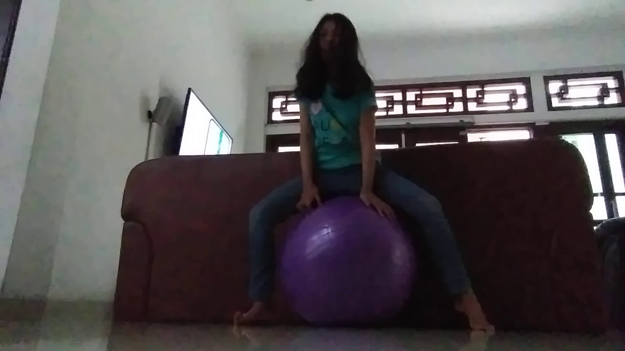 Playing my new gym ball YouTube
