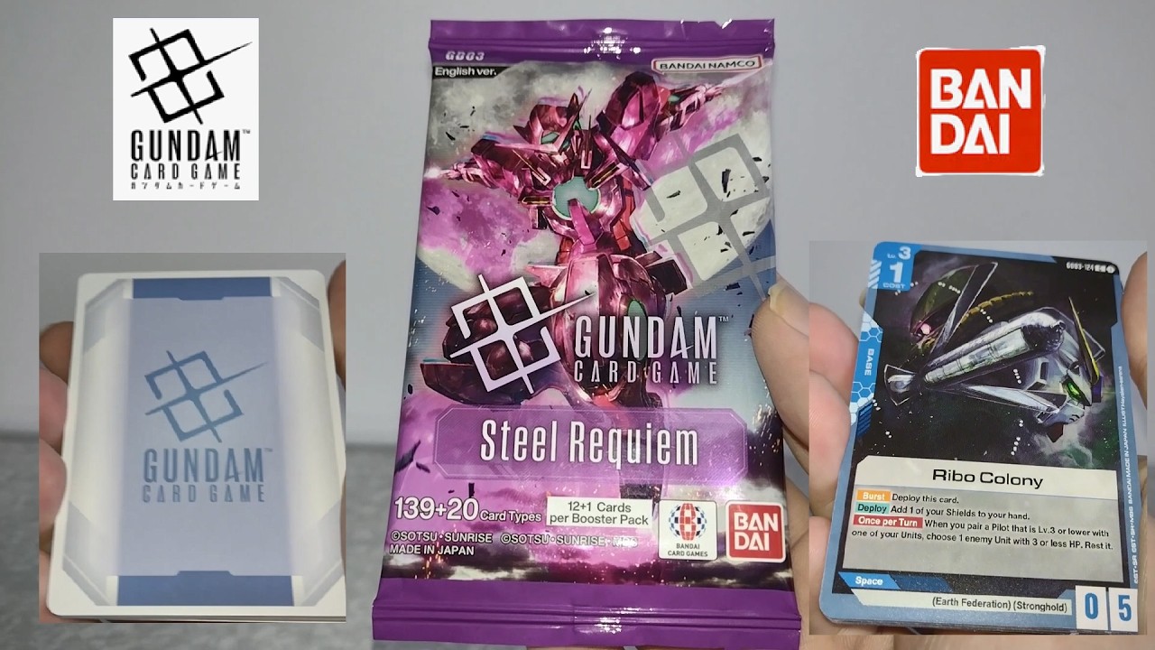 ABRINDO CARDS GUNDAM CARD GAME GD03 - STEEL REQUIEM !!! - YouTube