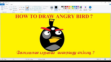How to draw angry bird || MS PAINT || smart sky