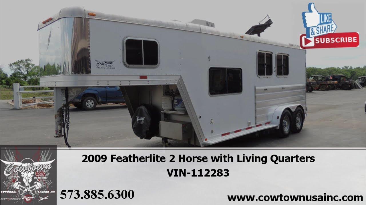 2009 Featherlite 2 Horse Living Quarters GooseNeck VIN112283 YouTube