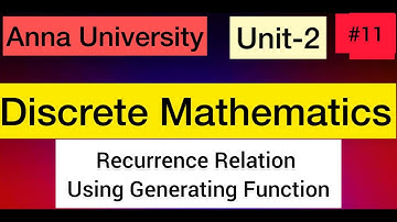 Discrete Mathematics | Recurrence Relation Using Generating Function | Unit-2 | #11 | Tamil
