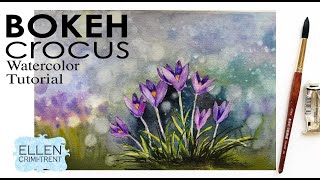 Watercolor Crocus with Bokeh Effect tutorial