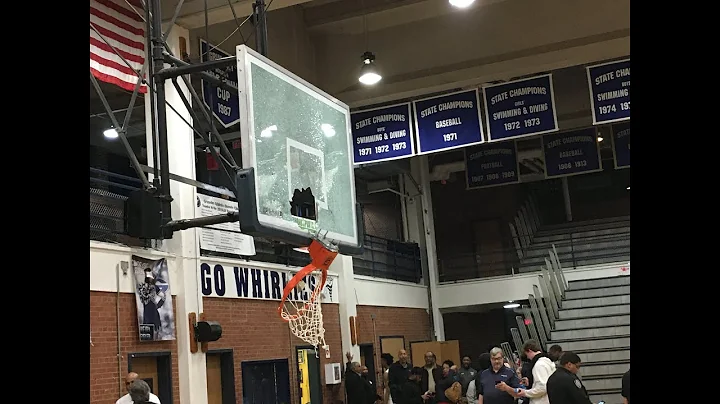 Northwest Guilford's Chris Hampton Breaks Backboard with Windmill Dunk at Grimsley High School