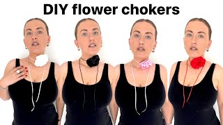 How to make Flower Choker, Choker diy tutorial, Flower neck corsage diy, Fashion, Style, Anita Benko