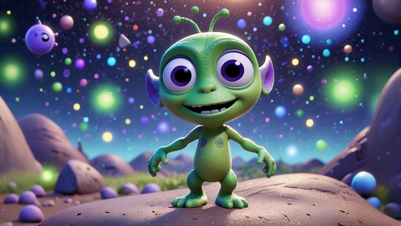 One Little Alien Waves Hello | Space Greeting Song for Kids | Nursery Rhymes and Outer Space Fun