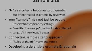 Sampling Issues