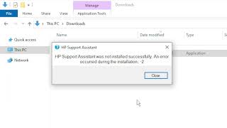 HP Support Assistant Install Error -2