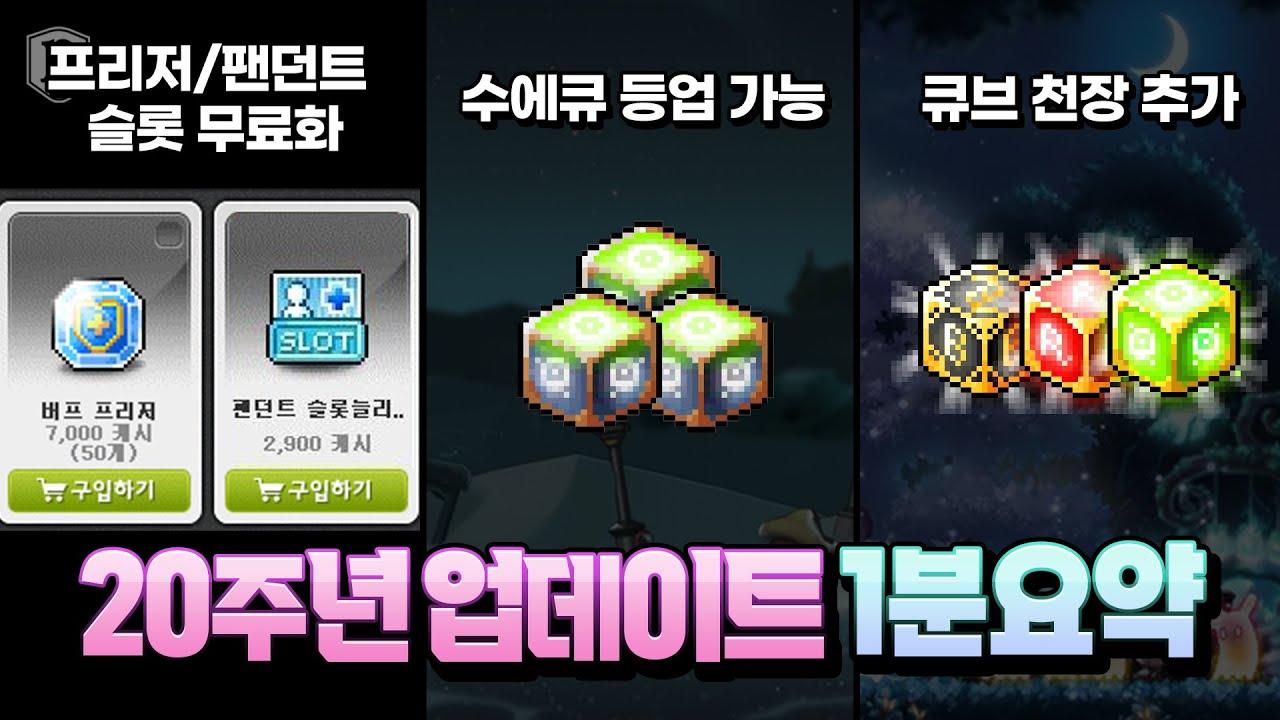 「20주년 업데이트」 개선 사항 1분 요약 [메이플스토리, 페이지]