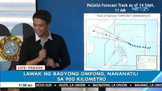 Update: Lawak ng Bagyong Ompong, nananatili sa 900 km