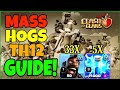 🔥 ZAP MASS HOGS TH12 ATTACK STRATEGY🔥ZAP HOGS ATTACK TH12... COC
