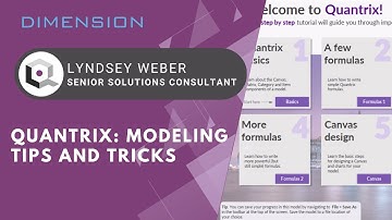 Quantrix Dimension 21: Modeling Tips and Tricks