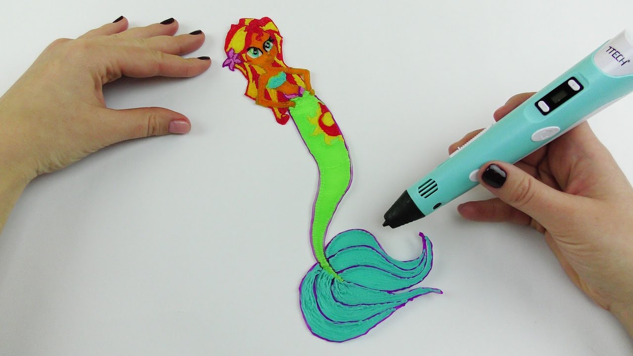 My Little Pony How to Draw Sunset Shimmer Mermaid with 3D PEN